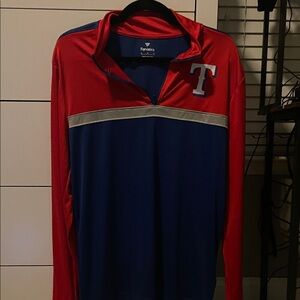 Fanatics Red and Blue Quarter-Zip Pullover